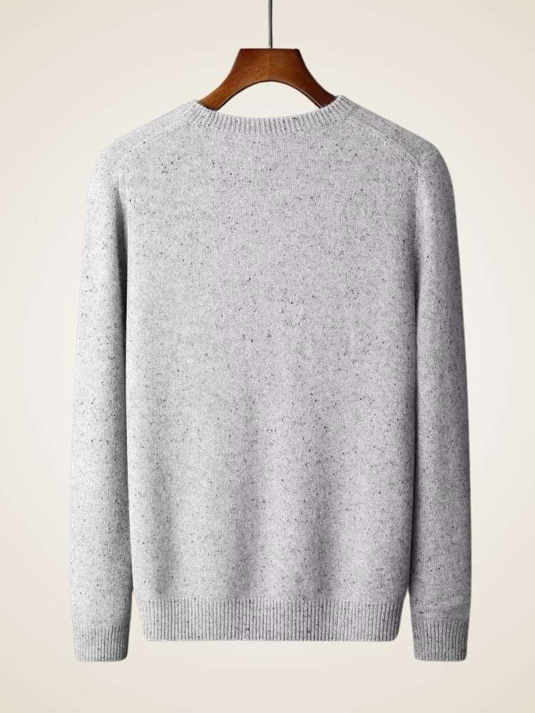 LanlyCashmere Men's Crew Neck Cashmere Sweater Soft Speckled Knit