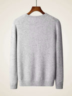 LanlyCashmere Men's Crew Neck Cashmere Sweater Soft Speckled Knit