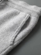 LanlyCashmere Men's Pullover Cashmere Hoodie Set Knit Tracksuit