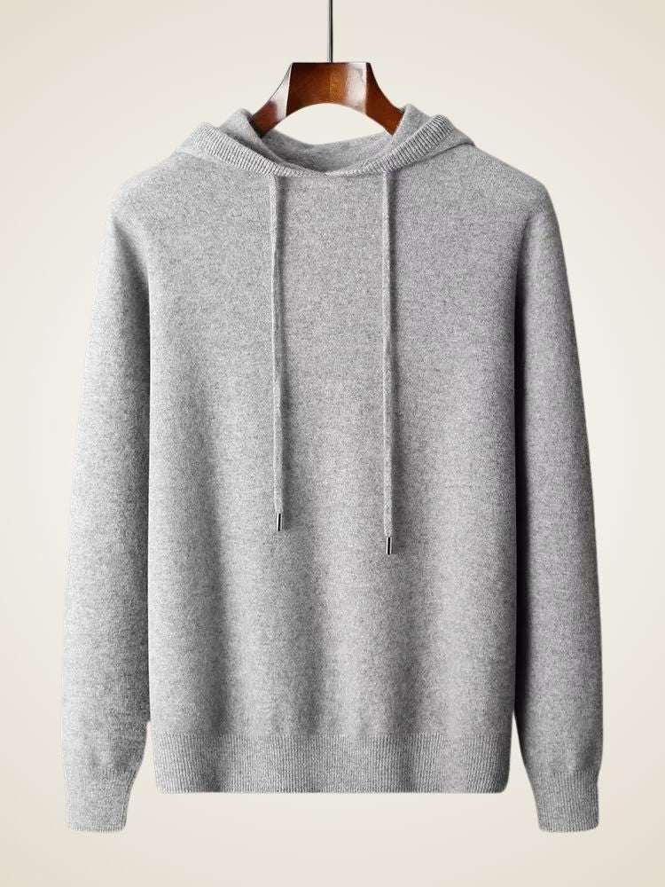 LanlyCashmere Men's Pullover Cashmere Hoodie Set Knit Tracksuit