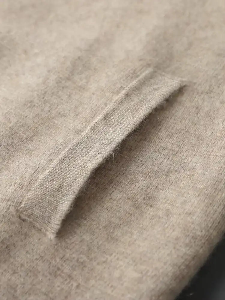 LanlyCashmere Men's Zip Cashmere Sweater Minimal Knit Jacket