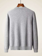 LanlyCashmere Men's Zip Cashmere Sweater Minimal Knit Jacket