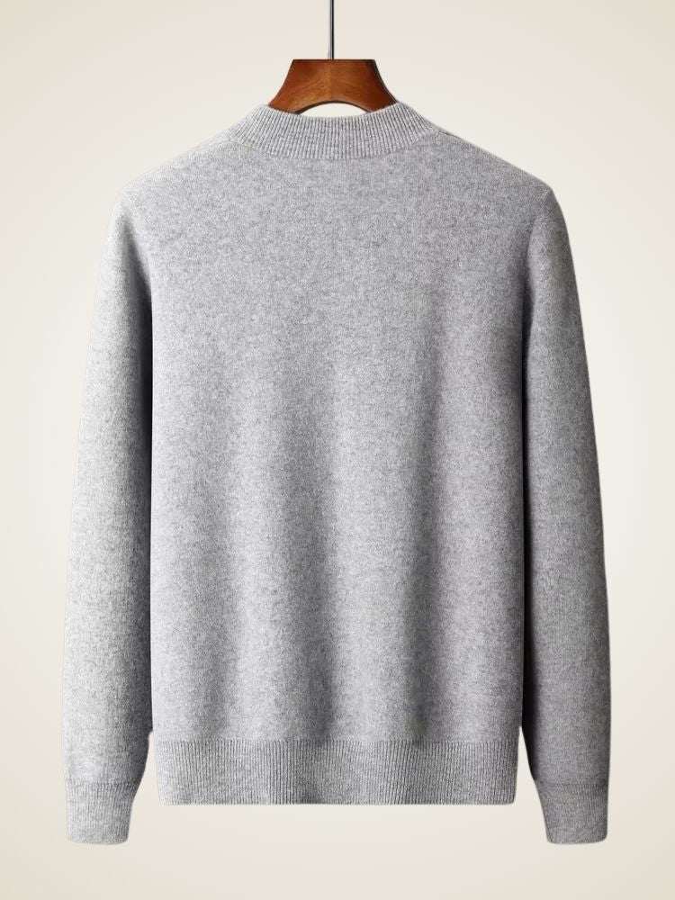 LanlyCashmere Men's Zip Cashmere Sweater Minimal Knit Jacket