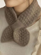 LanlyCashmere Women's Cashmere Honeycomb Knit Neck Warmer Scarf