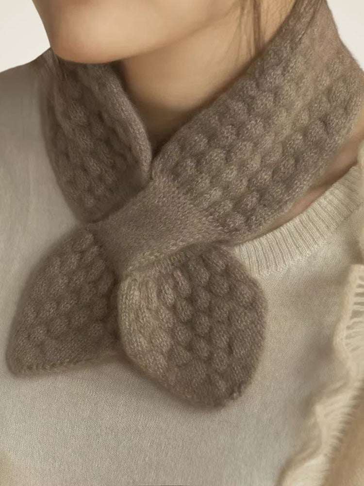 LanlyCashmere Women's Cashmere Honeycomb Knit Neck Warmer Scarf