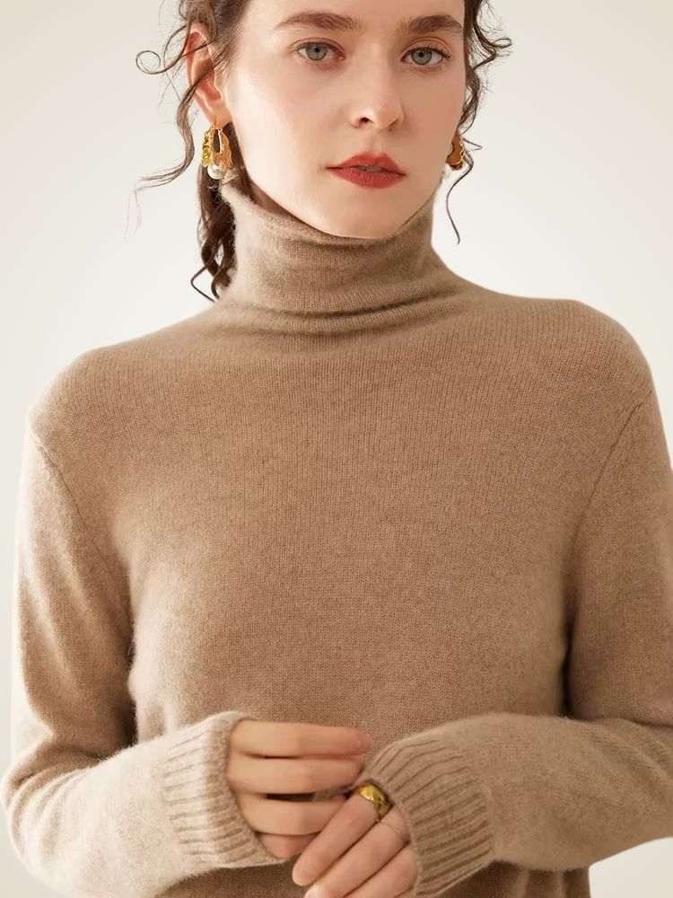 LanlyCashmere Women's Cashmere Turtleneck Sweater Soft Pullover