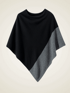 LanlyCashmere Women's Colorblock Cashmere Poncho Luxury Wrap