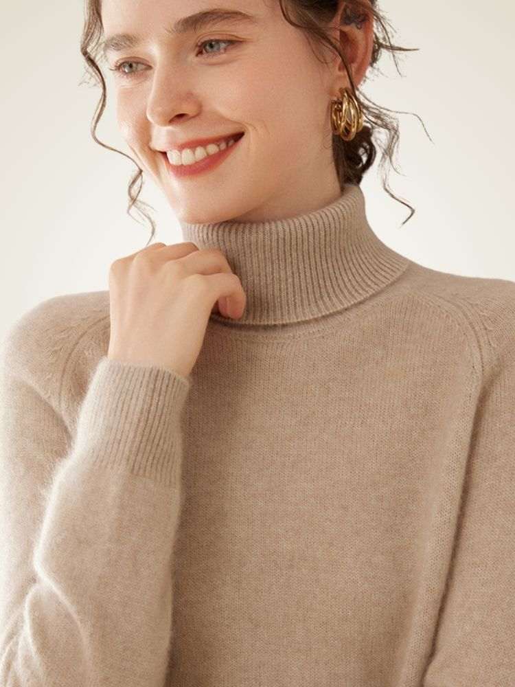 LanlyCashmere Women's Slim Fit Cashmere Turtleneck Sweater