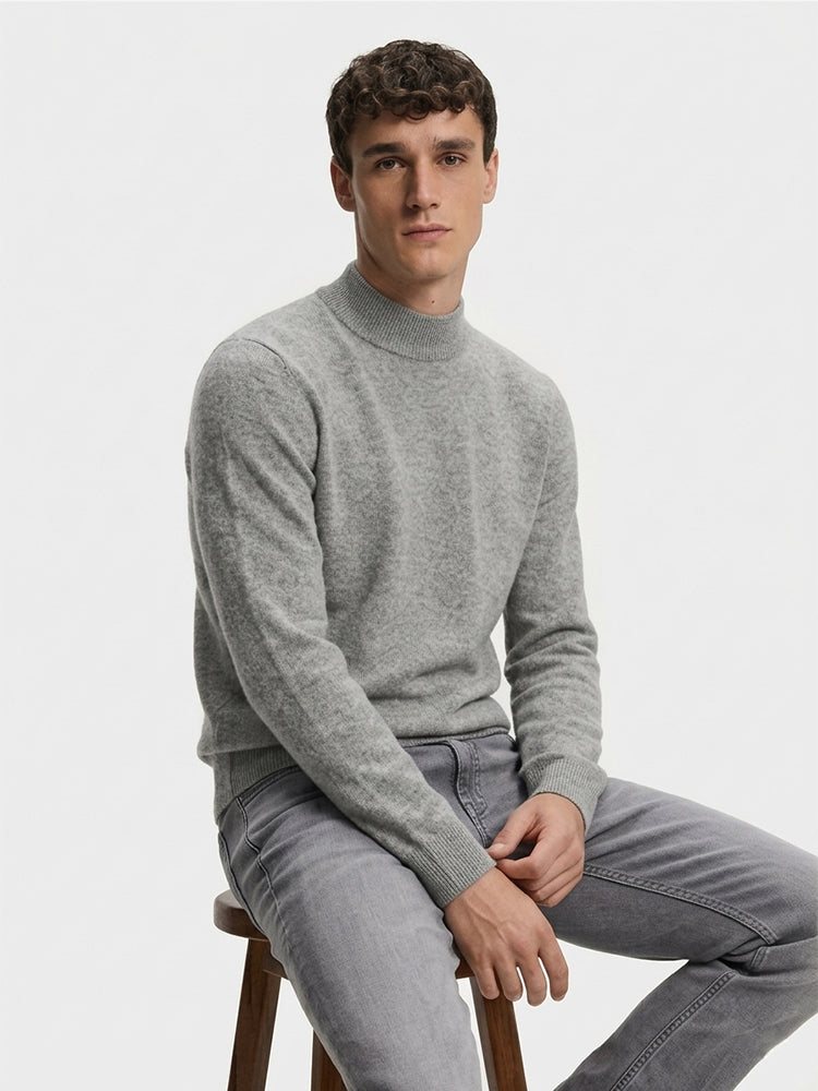 LanlyCashmere Cashmere Mock Neck Sweater – Soft Lightweight Knit Pullover