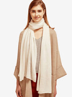 Lanly Cashmere Knit Scarf - 100% Pure Lightweight Ribbed Wrap