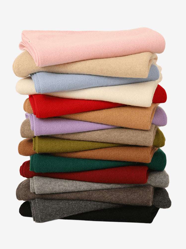 Lanly Cashmere Knit Scarf - 100% Pure Lightweight Ribbed Wrap