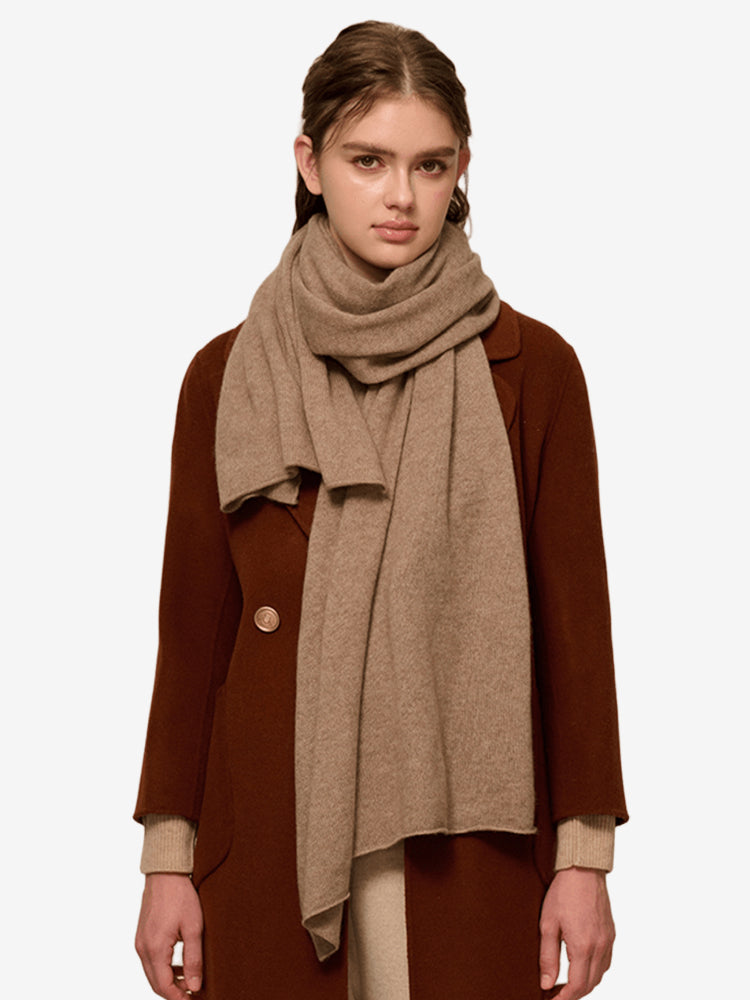Lanly Cashmere Knit Scarf - 100% Pure Lightweight Ribbed Wrap