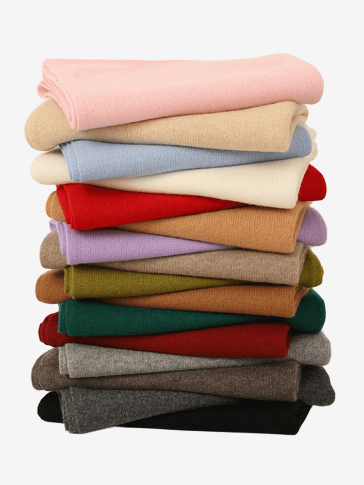 Lanly Cashmere Knit Scarf - 100% Pure Lightweight Ribbed Wrap