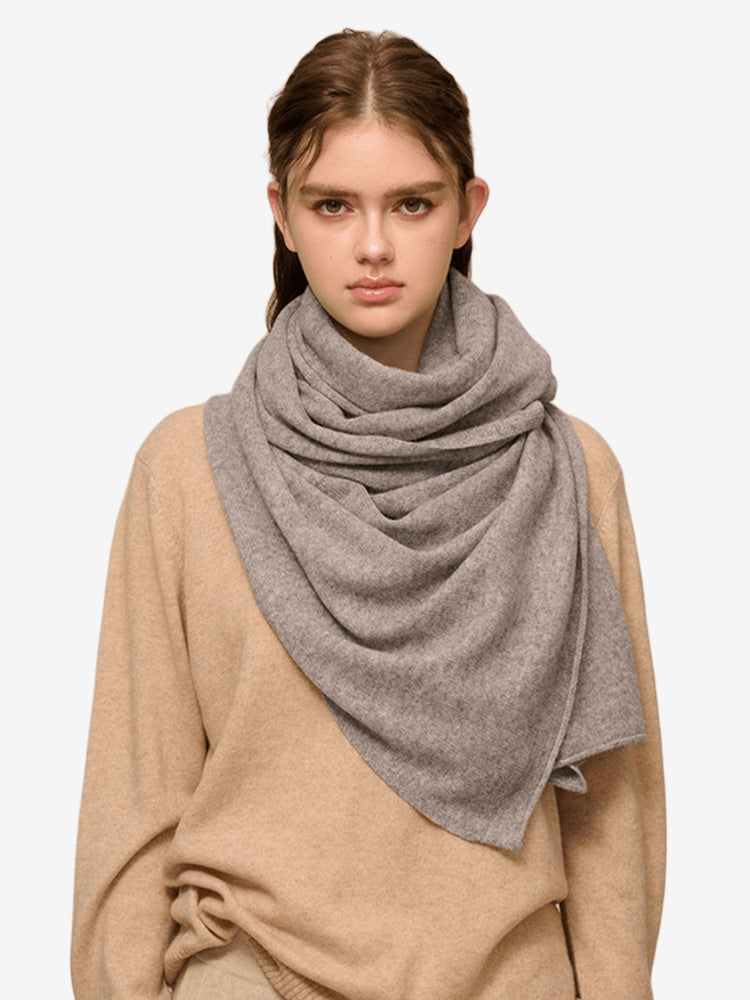 Lanly Cashmere Knit Scarf - 100% Pure Lightweight Ribbed Wrap