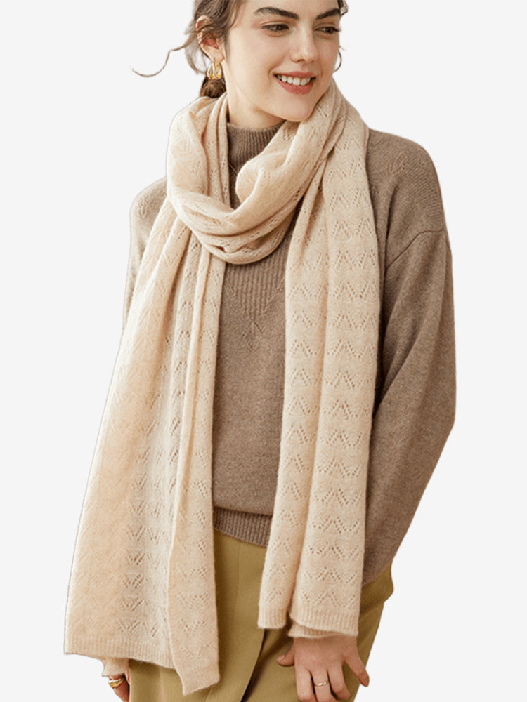 LanlyCashmere Lightweight Cashmere Scarf – Soft Knit Elegant Wrap