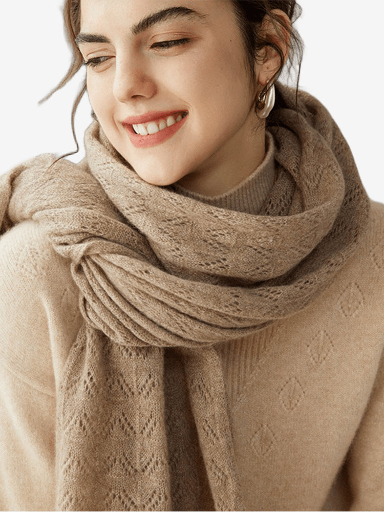 LanlyCashmere Lightweight Cashmere Scarf – Soft Knit Elegant Wrap