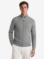 LanlyCashmere Men’s Premium Mongolia Cashmere Full-Zip Mock Neck Cardigan
