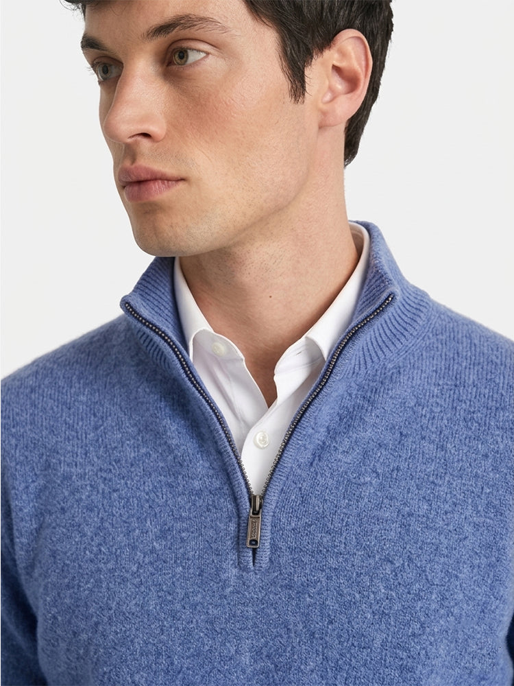 LanlyCashmere Merino Wool Quarter Zip Sweater – Soft Knit Pullover