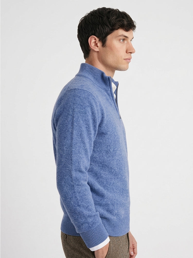 LanlyCashmere Merino Wool Quarter Zip Sweater – Soft Knit Pullover