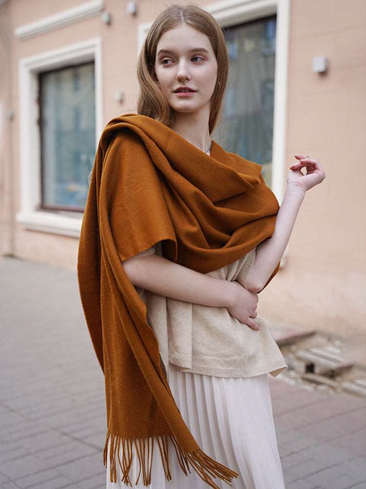 Lanly Cashmere Merino Wool Scarf - 100% Pure Wool Large Pashmina Wrap