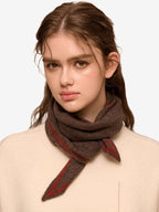 Lanly Cashmere Triangle Scarf - 100% Premium Knit Striped Neckerchief