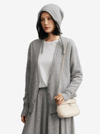 Lanly Cashmere V-Neck Cardigan - Premium Mongolia Knit Sweater