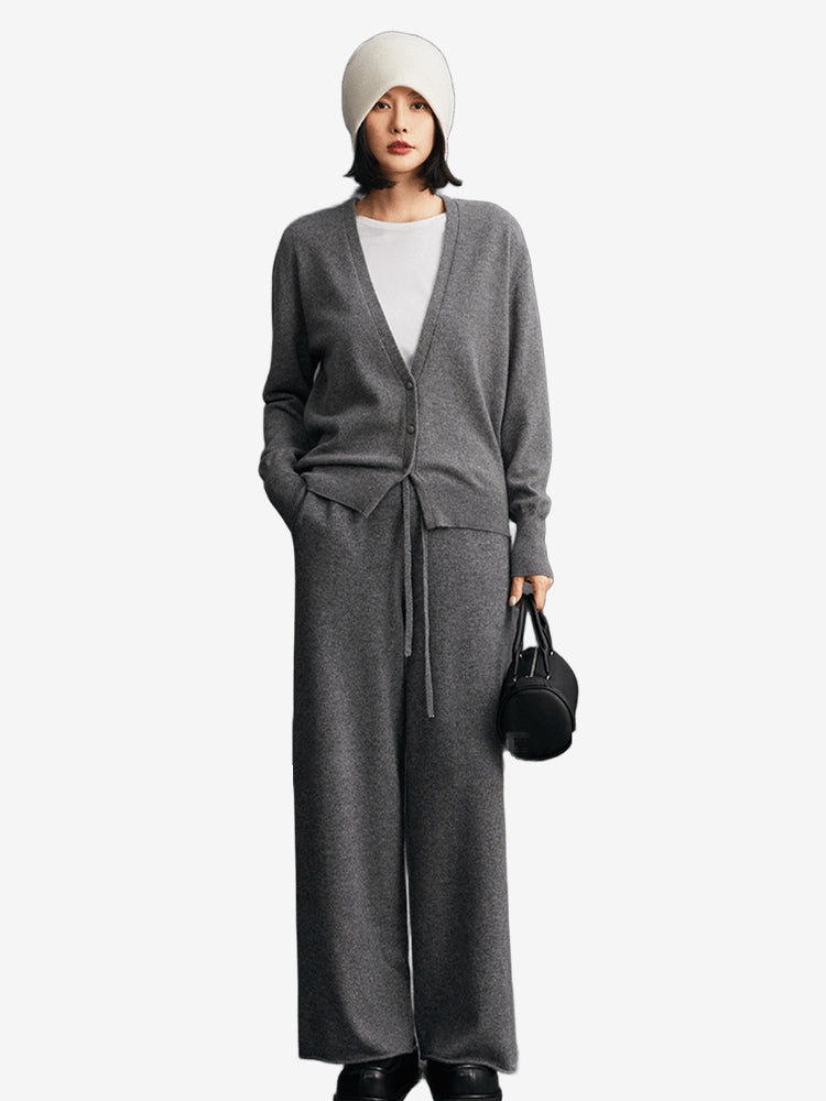 Lanly Cashmere V-Neck Cardigan - Premium Mongolia Knit Sweater