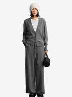 Lanly Cashmere V-Neck Cardigan - Premium Mongolia Knit Sweater