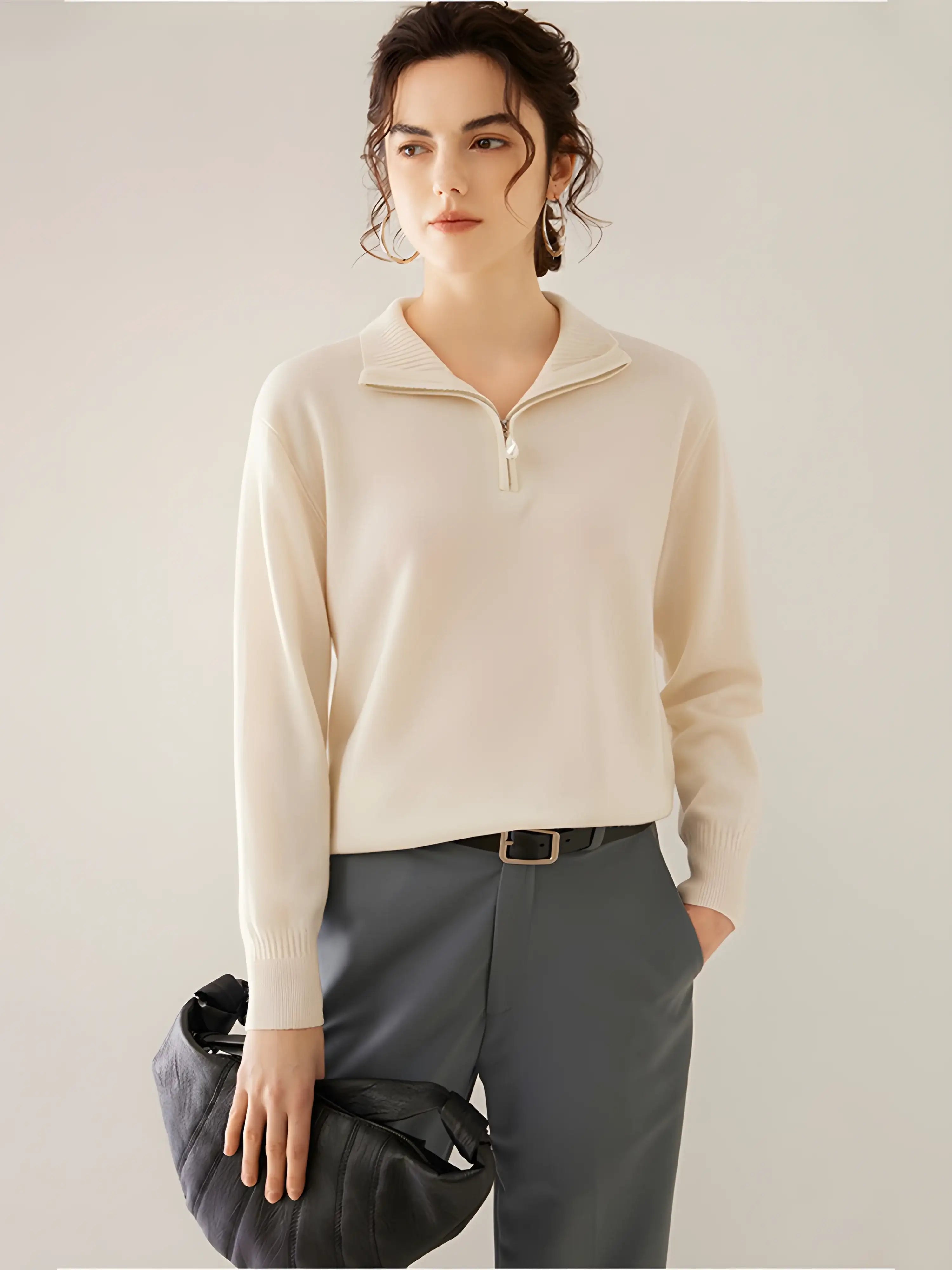 LanlyCashmereWomen_sHalf-ZipCashmereSweater