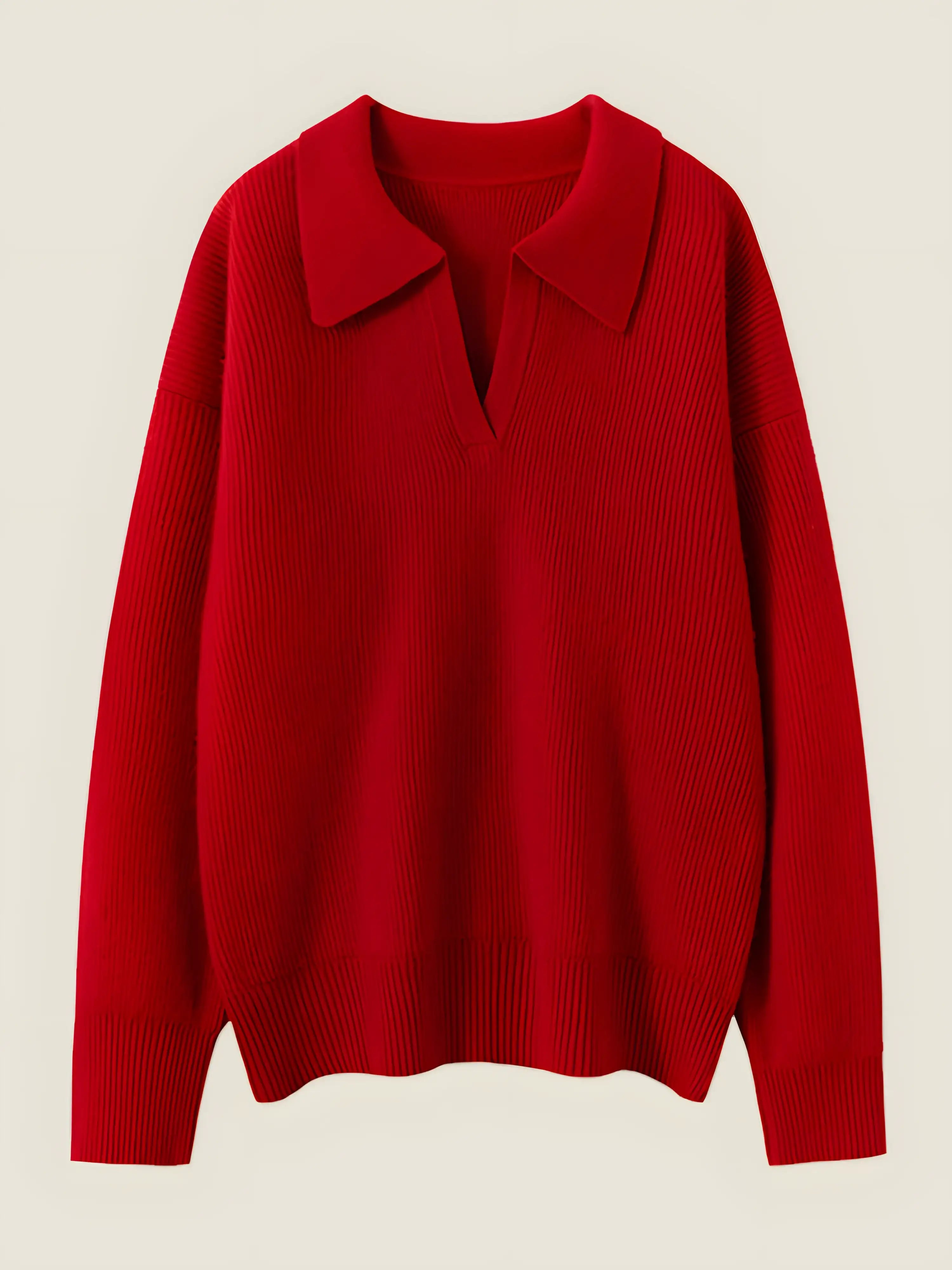 LanlyCashmere Women’s V-Neck Cashmere Sweater – Soft Luxury Collared Knit Pullover