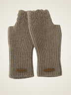 LanlyCashmere Cashmere Fingerless Gloves – Ribbed Knit Arm Warmers