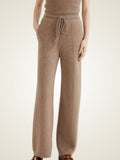 LanlyCashmere Drawstring Cashmere Pants Wide Leg Lounge Trousers