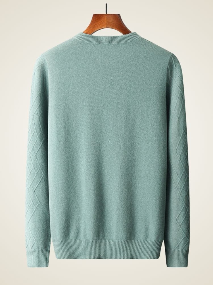 LanlyCashmere Geometric Cashmere Sweater – 100% Soft Knit Crewneck