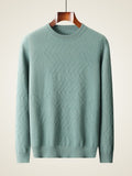 LanlyCashmere Geometric Cashmere Sweater – 100% Soft Knit Crewneck