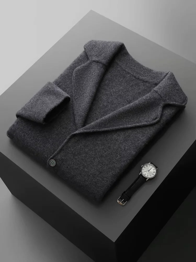 LanlyCashmere Men's Cashmere Blazer and Pants Set Luxury Tracksuit