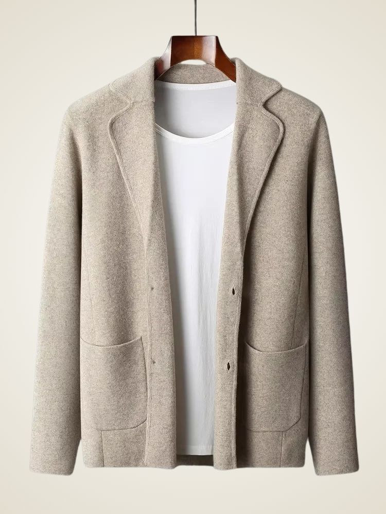 LanlyCashmere Men's Cashmere Blazer and Pants Set Luxury Tracksuit