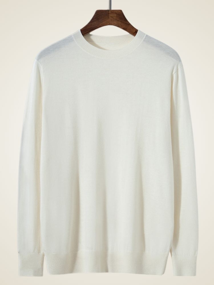 LanlyCashmere Men’s Cashmere Crew Neck Sweater – Lightweight Base Layer Knit