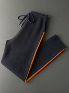LanlyCashmere Men's Cashmere Hoodie Set Zip Knit Tracksuit