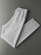 LanlyCashmere Men's Cashmere Hoodie Set Zip Knit Tracksuit
