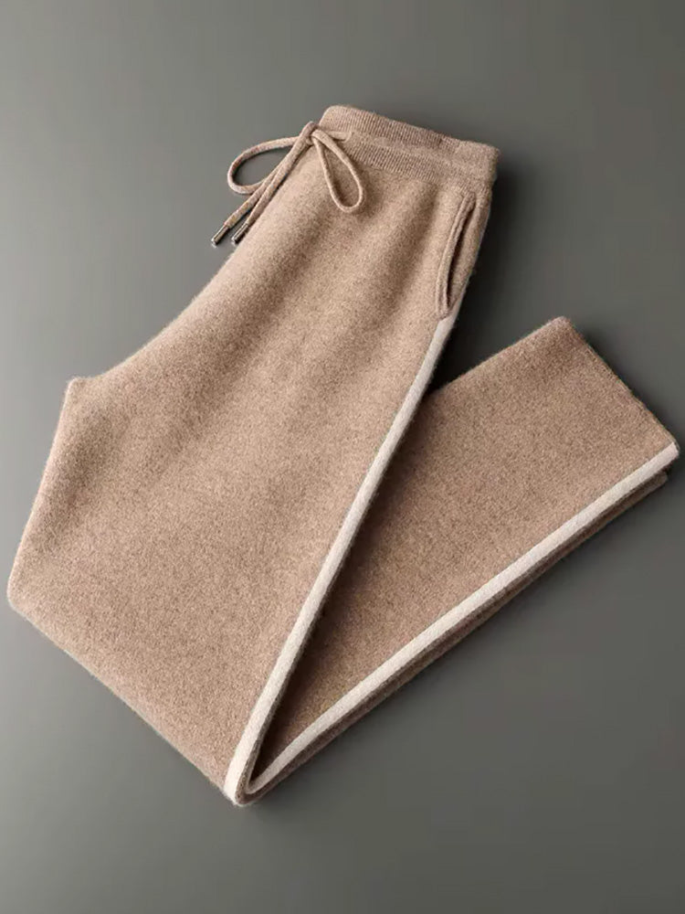 LanlyCashmere Men's Cashmere Hoodie Set Zip Knit Tracksuit