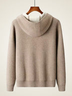 LanlyCashmere Men's Cashmere Hoodie Set Zip Knit Tracksuit