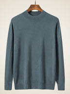 LanlyCashmere Men’s Cashmere Mock Neck Sweater – Lightweight Fine Knit Pullover