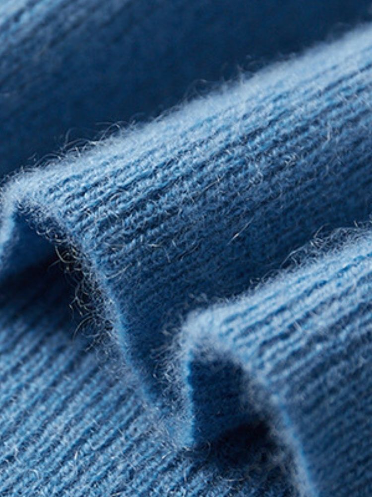 LanlyCashmere Men's Cashmere Polo Sweater Button Collar Knit