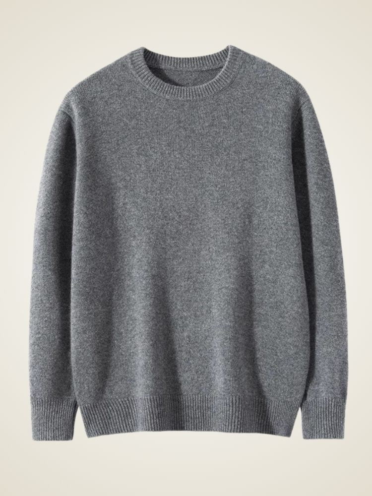 LanlyCashmere Men’s Cashmere Sweater – Classic Crew Neck Knit Pullover