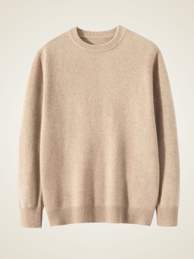 LanlyCashmere Men’s Cashmere Sweater – Classic Crew Neck Knit Pullover