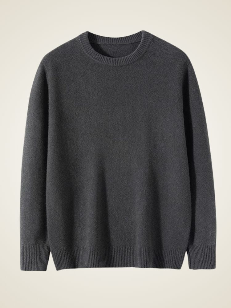 LanlyCashmere Men’s Cashmere Sweater – Classic Crew Neck Knit Pullover