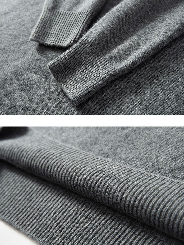 LanlyCashmere Men’s Cashmere Sweater – Classic Crew Neck Knit Pullover