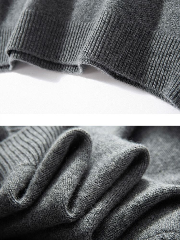 LanlyCashmere Men’s Cashmere Sweater – Classic Crew Neck Knit Pullover