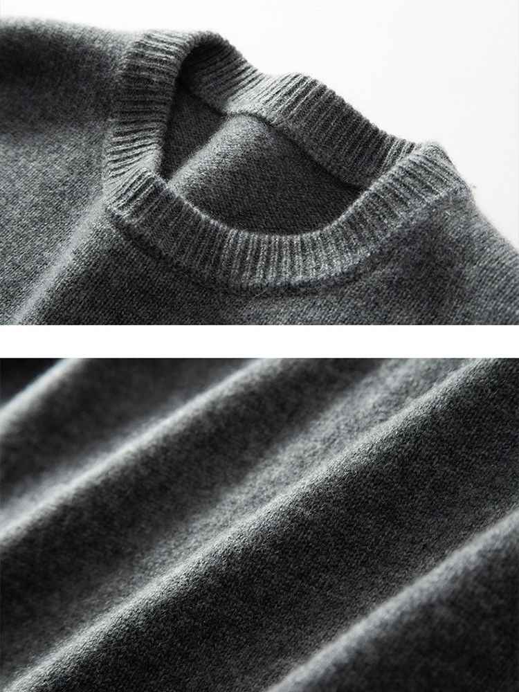 LanlyCashmere Men’s Cashmere Sweater – Classic Crew Neck Knit Pullover