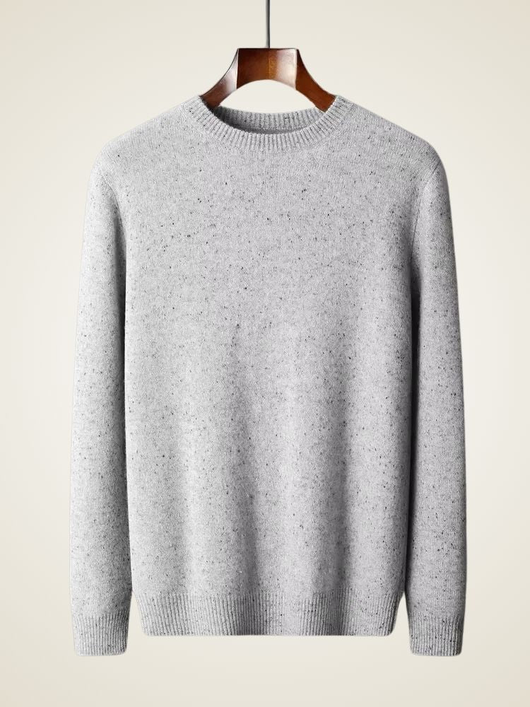 LanlyCashmere Men's Crew Neck Cashmere Sweater Soft Speckled Knit